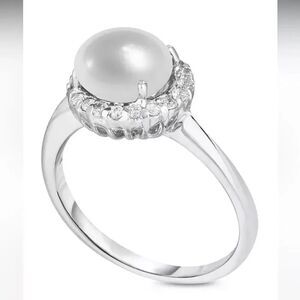 Macy's
Birthstone Round CZ Halo Solitaire Ring in Silver Plate Pearl